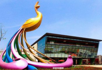 噴漆鳳凰雕塑廠家 現(xiàn)代廣場(chǎng)小品 大型戶外鳳凰雕塑