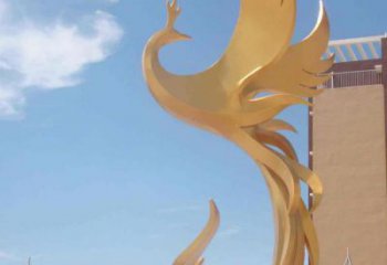 仿真鳳鳥雕塑廠家 大型創意擺件 公園噴漆鳳鳥雕塑