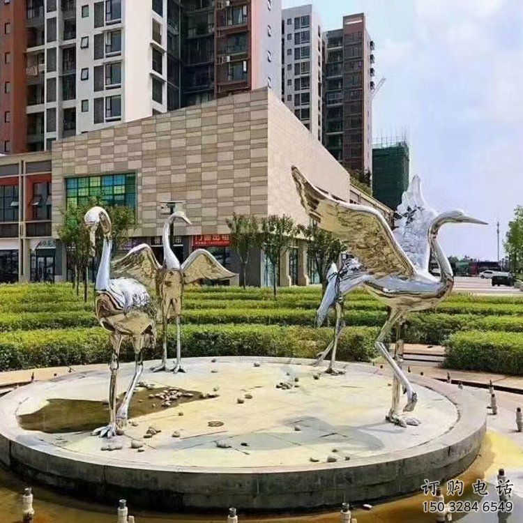 賓館仙鶴雕塑廠家 歐式仿真小品 戶外現(xiàn)代仙鶴雕塑