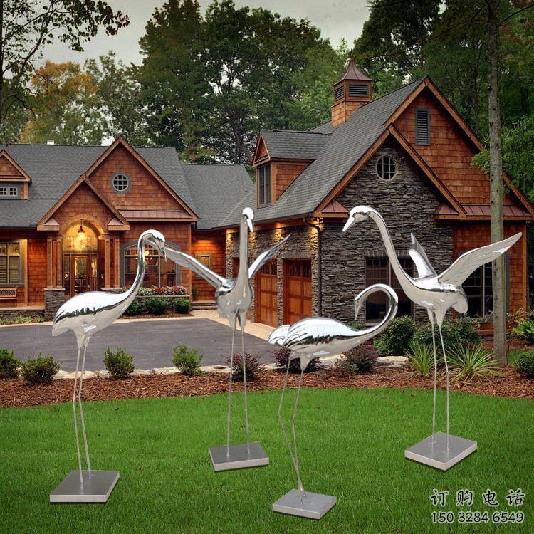 庭院仙鶴雕塑廠家 歐式仿真擺件 戶外噴漆仙鶴雕塑
