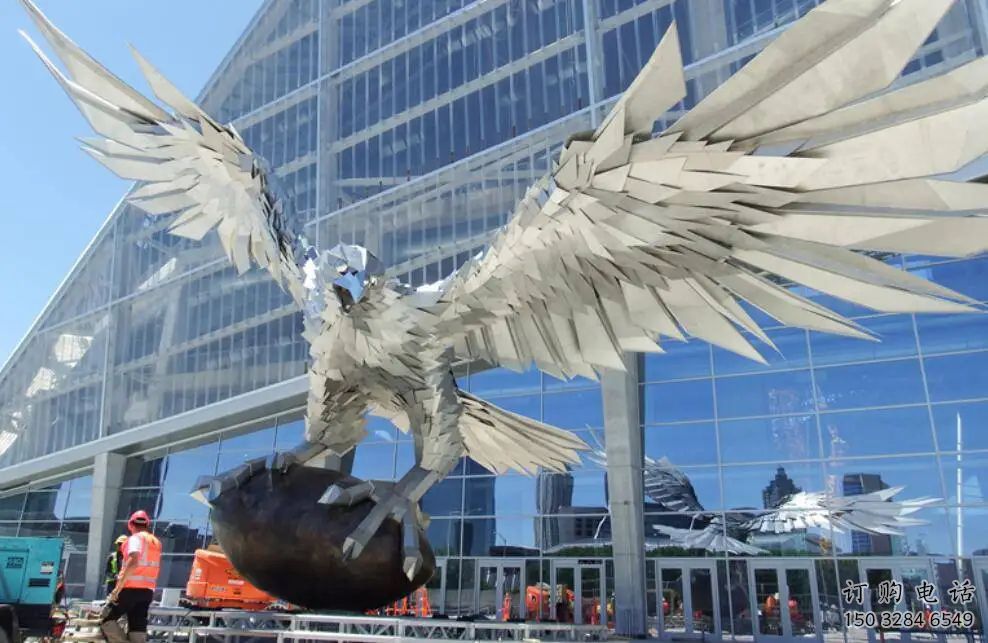 抽象鷹雕塑廠家 創意村口擺件 戶外廣場鷹雕塑