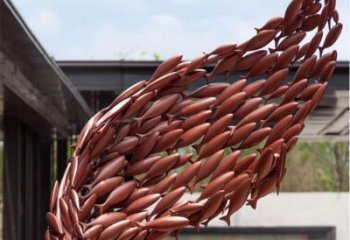 烤漆魚群雕塑廠家 海洋賓館擺件 現代抽象魚群雕塑