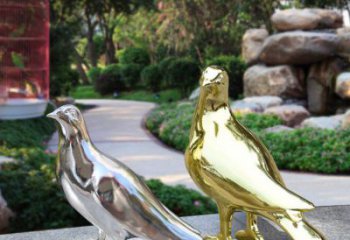 鏡面和平鴿雕塑廠家 現(xiàn)代校園擺件 現(xiàn)代異形和平鴿雕塑