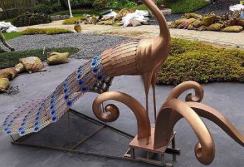 風景區(qū)孔雀雕塑廠家 中式戶外擺件 現(xiàn)代仿古孔雀雕塑