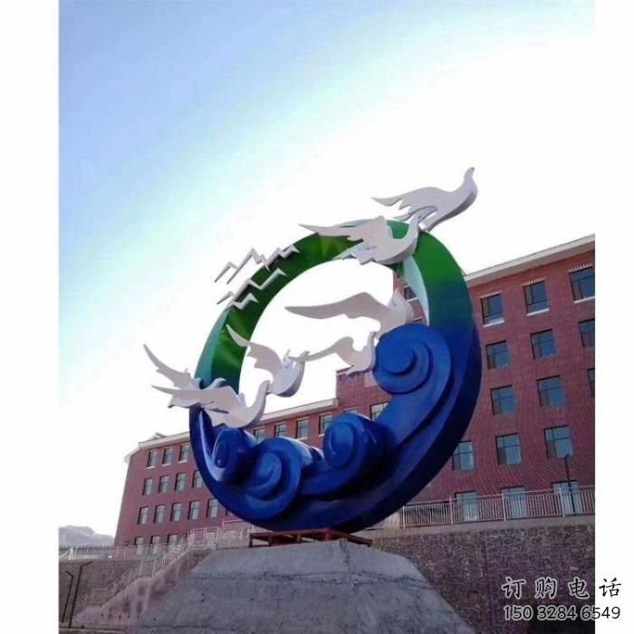 商業街大雁雕塑廠家 大型抽象擺件 步行街異形大雁雕塑