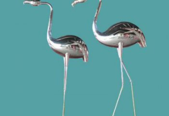 鑄造火烈鳥雕塑廠家 創(chuàng)意村口小品 村口仿真火烈鳥雕塑