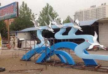 大門口海鷗雕塑廠家 歐式創意擺件 風景區仿古海鷗雕塑