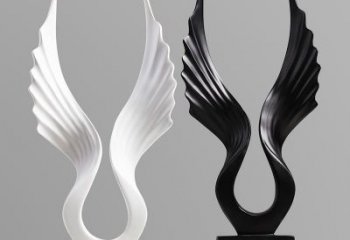 商業(yè)街翅膀雕塑廠家 大型創(chuàng)意擺件 步行街異形翅膀雕塑