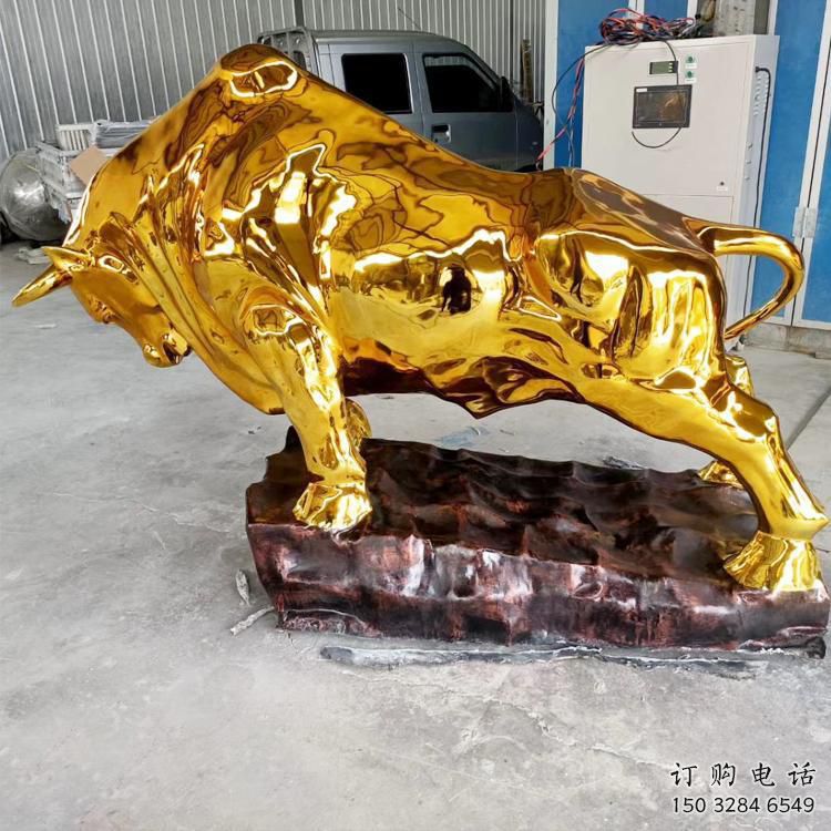 戶外金牛雕塑廠家 創意小品 酒店拉絲金牛雕塑