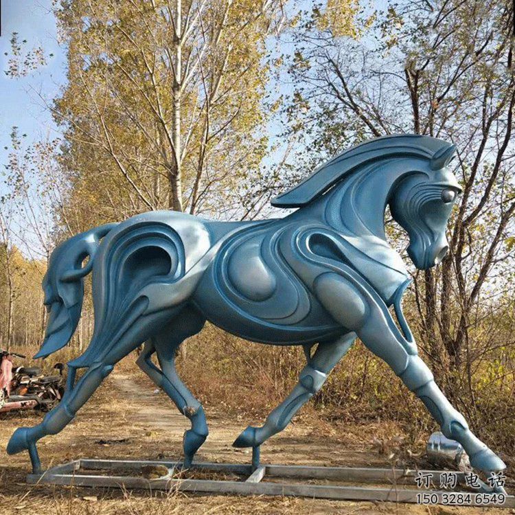 大門口駿馬雕塑廠家 歐式抽象擺件 風(fēng)景區(qū)鏤空駿馬雕塑