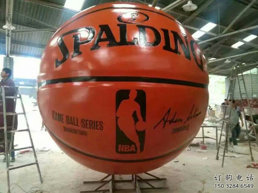 噴漆籃球雕塑廠家 中式運動小品 體育不銹鋼籃球雕塑
