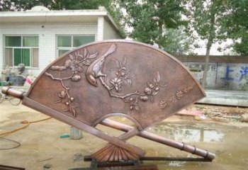 大型扇子雕塑廠家 鍛造公園小品 戶外不銹鋼扇子雕塑