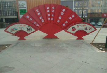 幾何扇形雕塑廠家 現(xiàn)代教育小品 大門口不銹鋼扇形雕塑