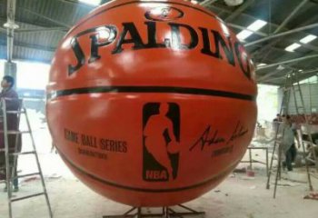 噴漆籃球雕塑廠家 中式運動小品 體育不銹鋼籃球雕塑