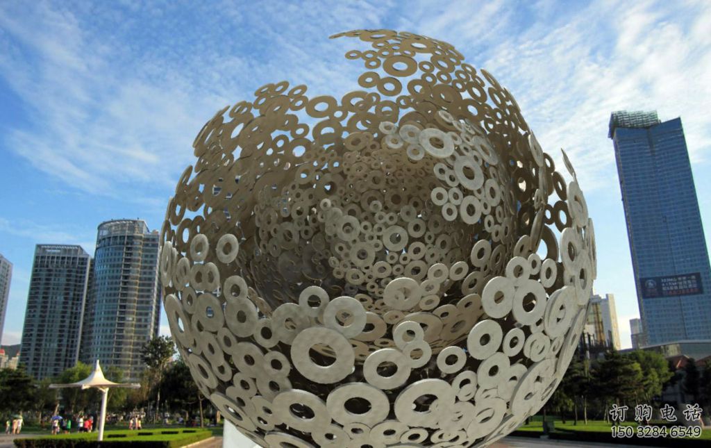 仿古圓球雕塑廠家 創意小品 房地產不銹鋼圓球雕塑