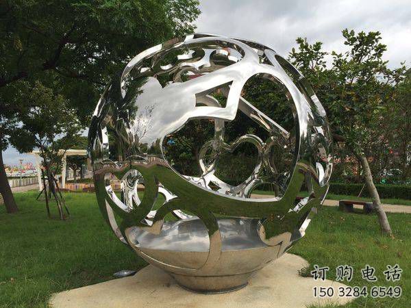 鏤空星球雕塑廠家 公園園林小品 大型不銹鋼星球雕塑