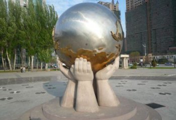 廣場地球雕塑廠家 公園鏡面小品  戶外不銹鋼地球雕塑