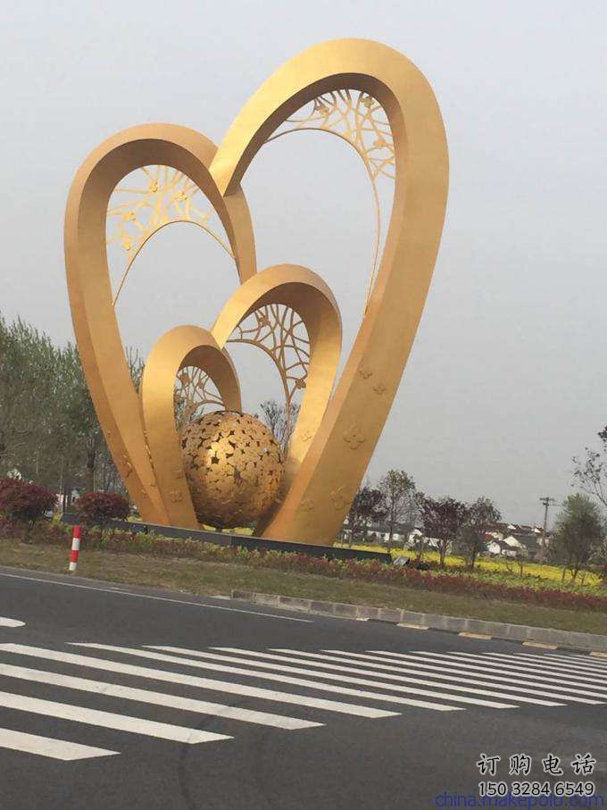 鍍金球狀雕塑廠家 鑄造廣場擺件 戶外不銹鋼球狀雕塑