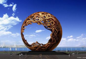 仿古球狀雕塑廠家 現代鏤空小品 房地產不銹鋼球狀雕塑