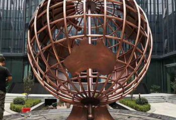 游樂場地球儀雕塑廠家 現(xiàn)代擺件 噴漆不銹鋼地球儀雕塑