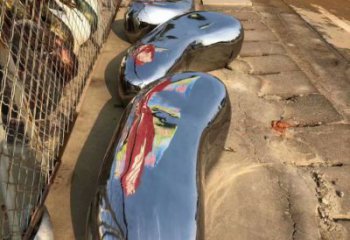 異形鵝卵石雕塑廠家 現代公園小品 戶外不銹鋼鵝卵石雕塑