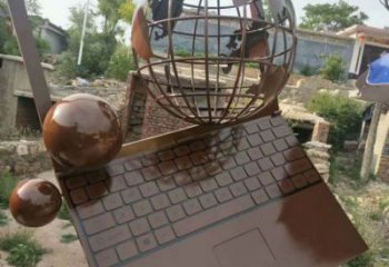 別墅區電腦雕塑廠家 大型別墅區擺件 戶外不銹鋼電腦雕塑