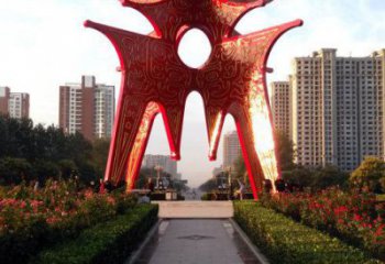 噴漆漢字雕塑廠家 中式村口小品 大型不銹鋼漢字雕塑