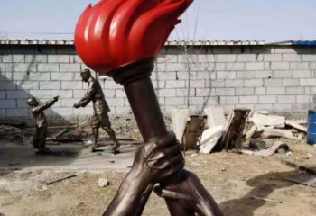 街頭火炬雕塑廠家 大型別墅區(qū)擺件 現(xiàn)代不銹鋼火炬雕塑