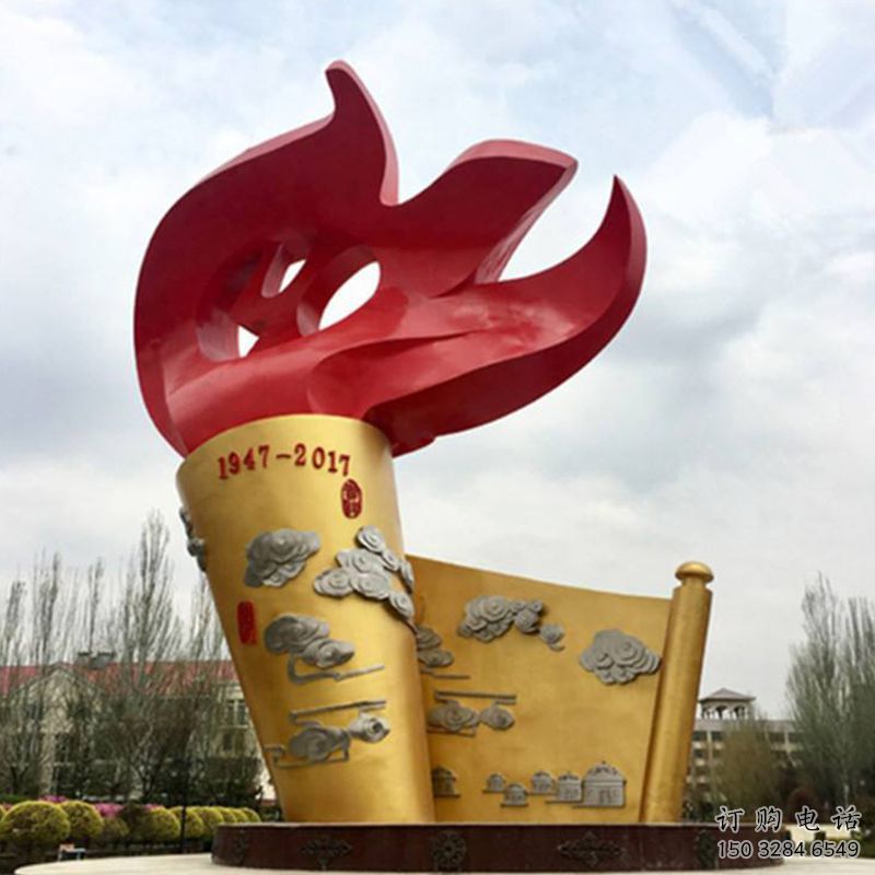 大型商場火苗雕塑廠家 仿真運動擺件 戶外不銹鋼火苗雕塑