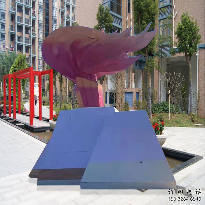 企業(yè)火把雕塑廠家 現(xiàn)代創(chuàng)意小品 歐式不銹鋼火把雕塑