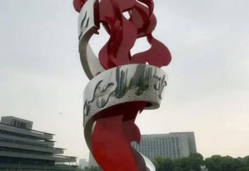 戶外火炬雕塑廠家 廣場噴漆小品 現(xiàn)代不銹鋼火炬雕塑