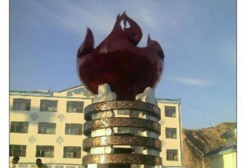 戶外火焰雕塑廠家 現代烤漆擺件 大型不銹鋼火焰雕塑