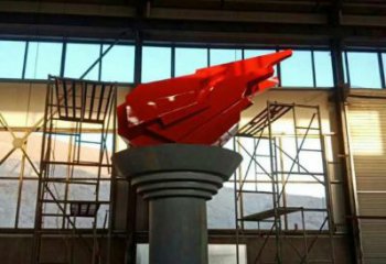 部隊火把雕塑廠家 現代小品 噴漆不銹鋼火把雕塑