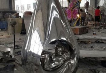 房地產水滴雕塑廠家 抽象公園擺件 鍛造不銹鋼水滴雕塑