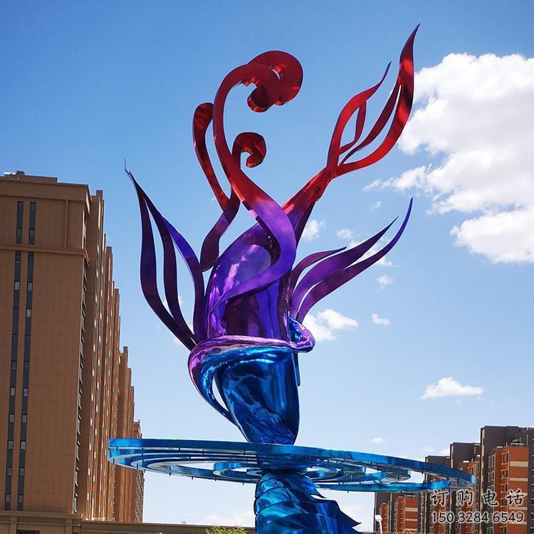 電鍍水浪雕塑廠家 抽象園林?jǐn)[件 大型不銹鋼水浪雕塑生產(chǎn)