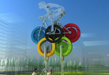 大型商場五環雕塑廠家 現代體育擺件 創意不銹鋼五環雕塑