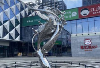 幾何水花雕塑廠家 現(xiàn)代創(chuàng)意小品 大門口不銹鋼水花雕塑生產(chǎn)