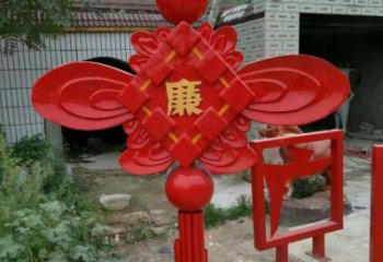 大型中國結(jié)雕塑廠家 烤漆小品 企業(yè)不銹鋼中國結(jié)雕塑生產(chǎn)