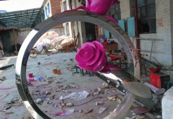 創(chuàng)意指環(huán)雕塑廠家 歐式小品 公園不銹鋼指環(huán)雕塑