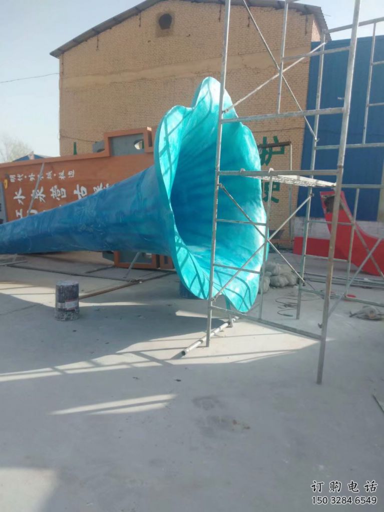 彩繪喇叭雕塑廠家 公園擺件 街頭不銹鋼喇叭雕塑