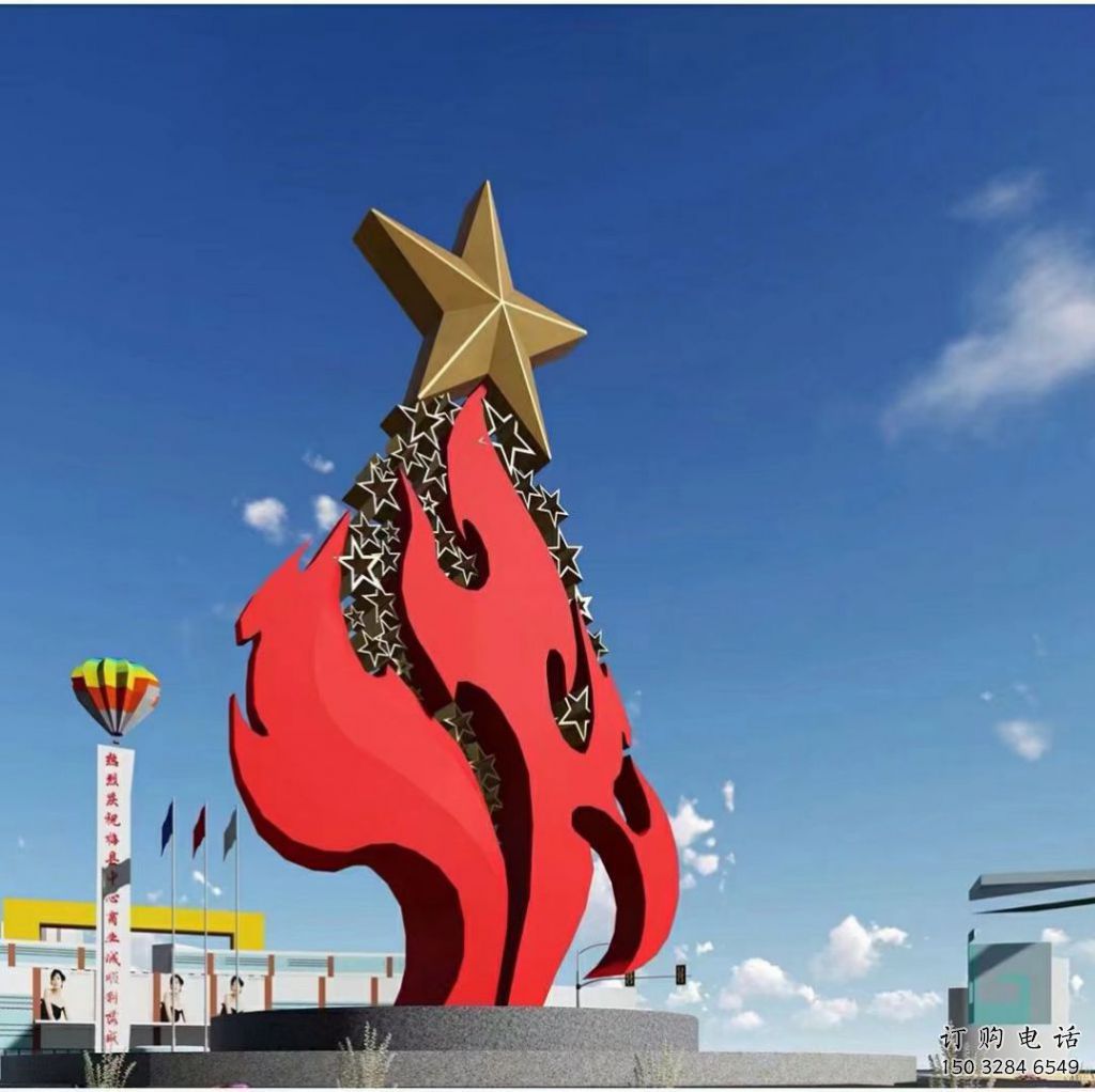 企業五角星雕塑廠家 戶外小品 歐式不銹鋼五角星雕塑