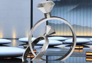 現(xiàn)代戒指雕塑廠家 大型別墅區(qū)擺件 歐式不銹鋼戒指雕塑