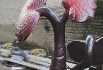 仿古靈芝雕塑廠家 現(xiàn)代仿真小品 戶外不銹鋼靈芝雕塑