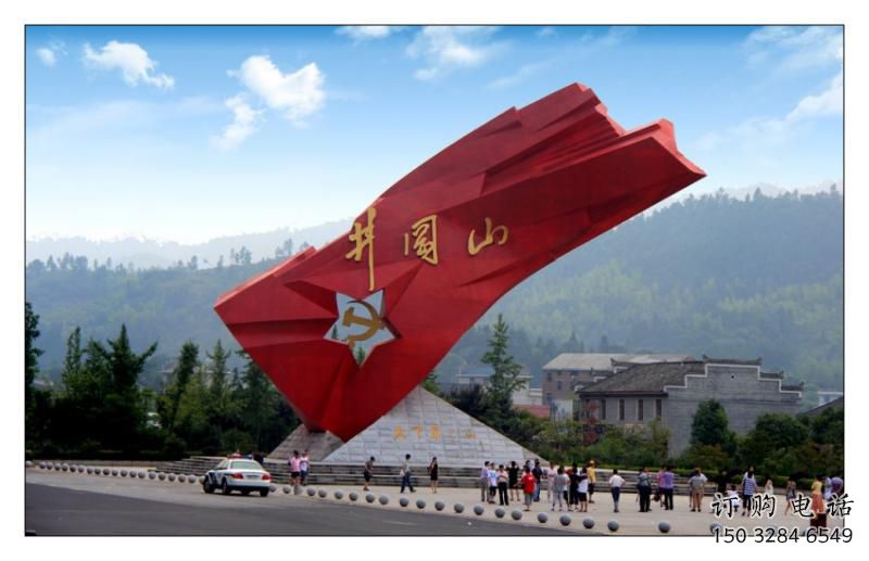 大型旗幟雕塑廠家 公園廣場小品 現代不銹鋼旗幟雕塑