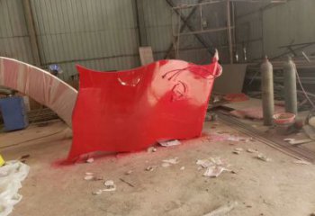 現代國旗雕塑廠家 大型別墅區擺件 博物館不銹鋼國旗雕塑