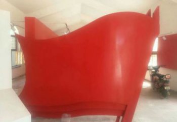 校園黨旗雕塑廠家 黨建小品 大型不銹鋼黨旗雕塑