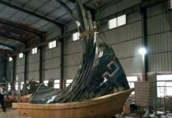 房地產帆船雕塑廠家 公園擺件 鍛造不銹鋼帆船雕塑