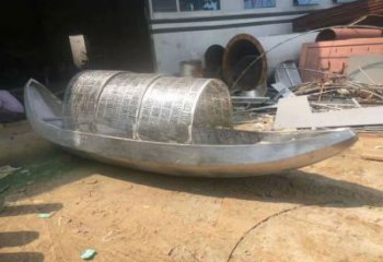 廣場船雕塑廠家 公園小品 現代不銹鋼船雕塑