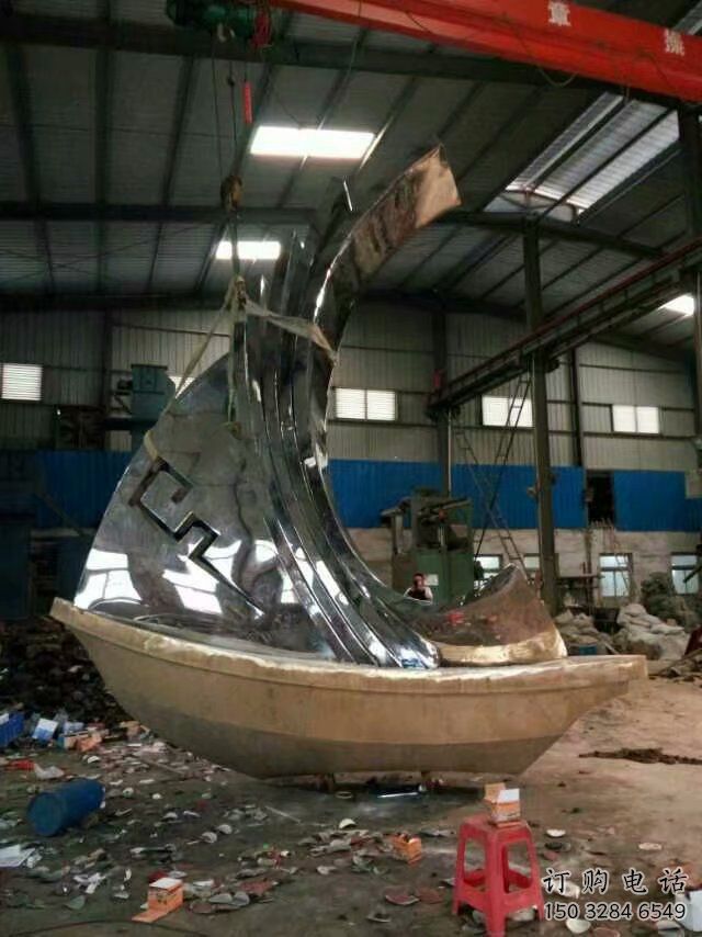 鍛造一帆風順雕塑廠家 戶外公園廣場不銹鋼小品 