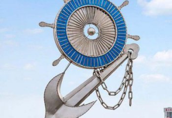 戶外船舵雕塑廠家 現代小品 大型不銹鋼船舵雕塑鑄造